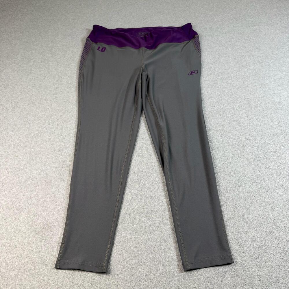Klim Solstice Pant 1.0 Leggings Womens XL Gray Purple Base Layer Stretch Thermal